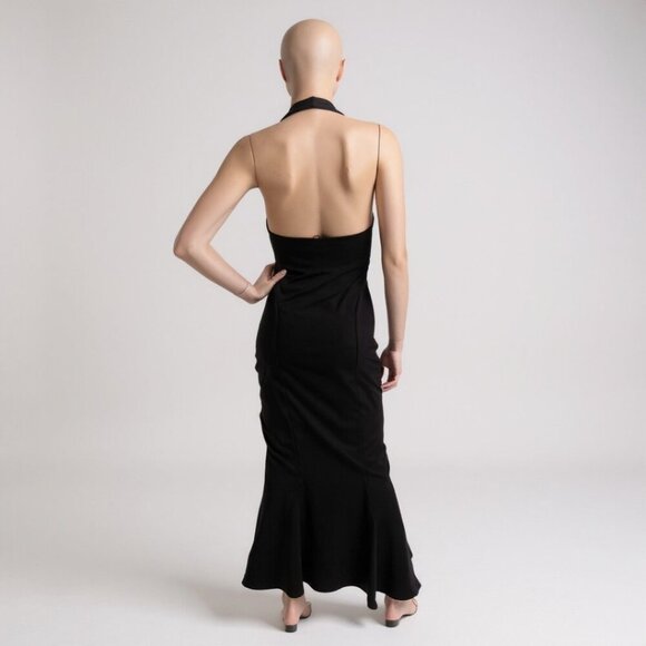 Revolve + Susana Monaco Mid Length Halter Formal Black Dress Size S - Picture 2 of 4